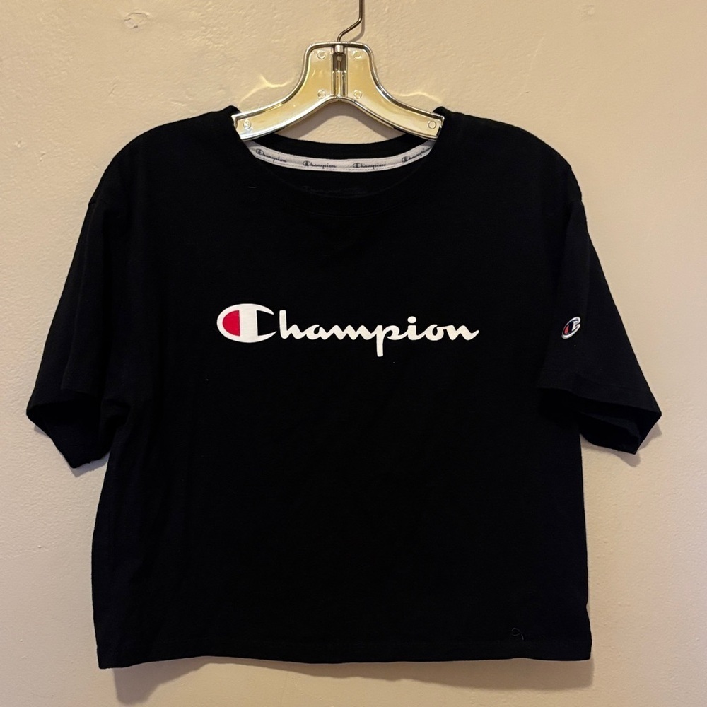 Champion Women's Tee in Black with Logo